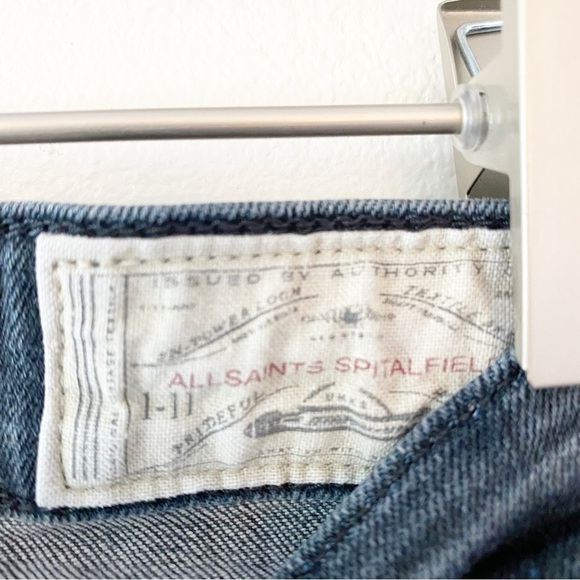 ALLSAINTS Black Pipe Slim Fit Jeans Low Rise - Picture 7 of 9